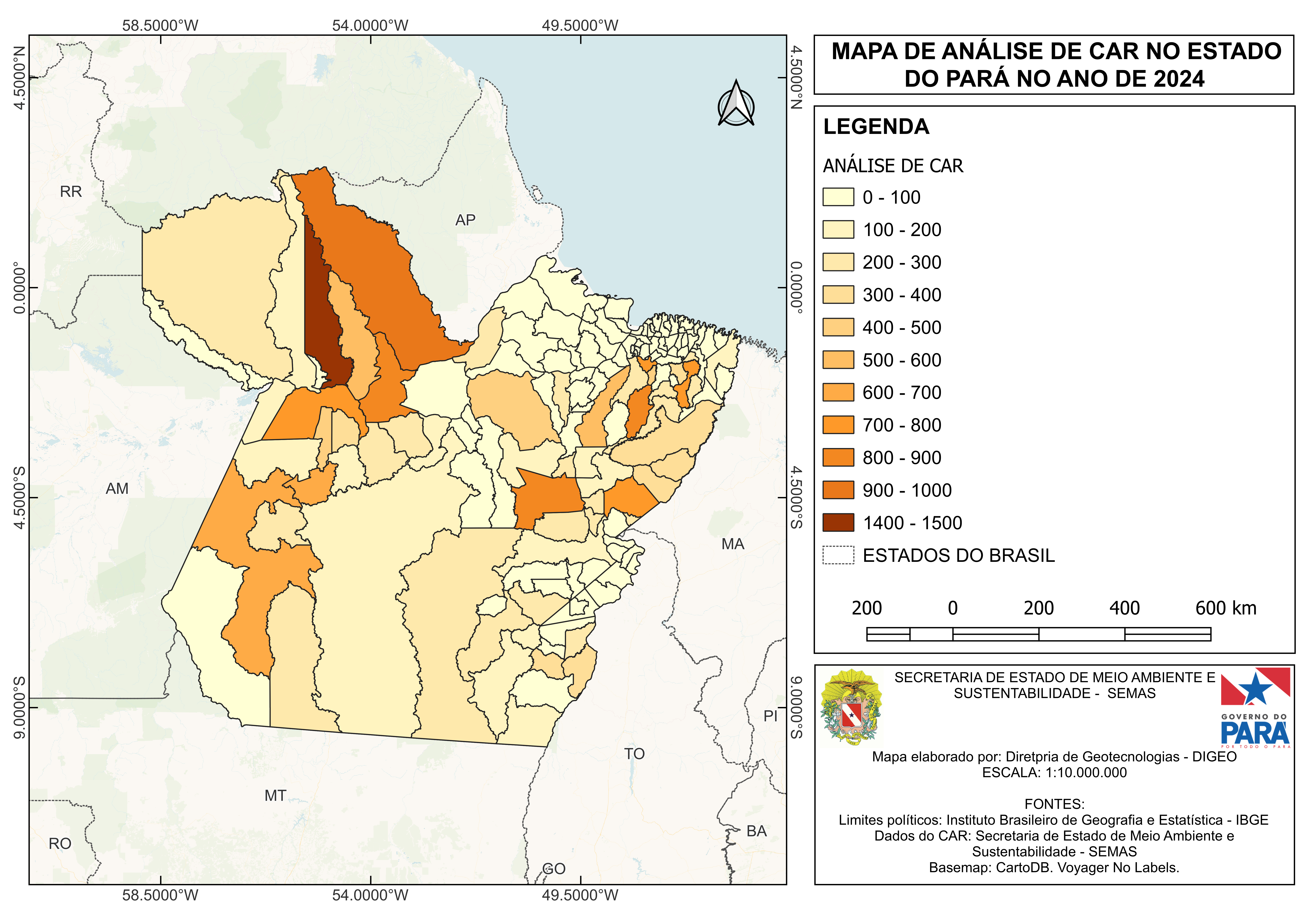 Mapa de Análise de CAR no Pará