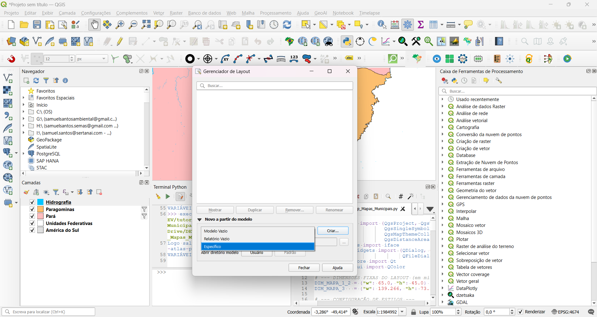 Selecionando modelo específico