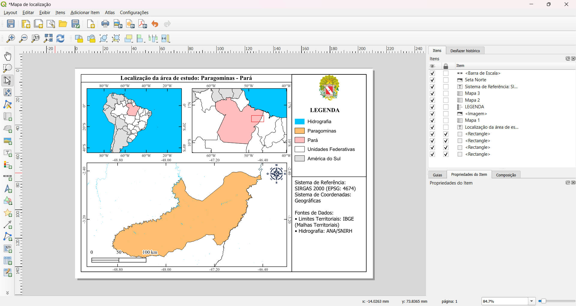 Layout de mapa completo e pronto