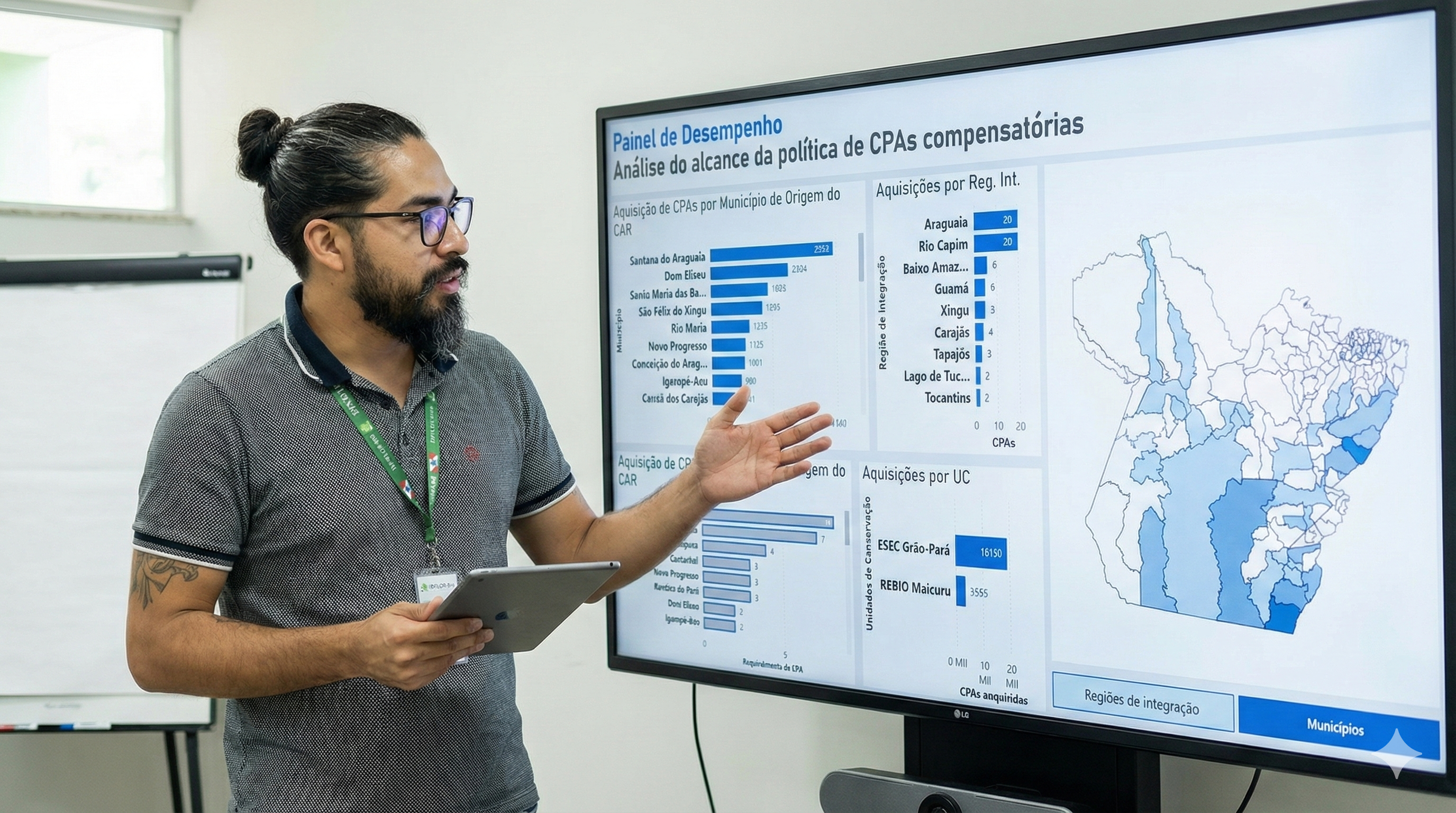Samuel Santos Apresentando Dashboard de Geotecnologias