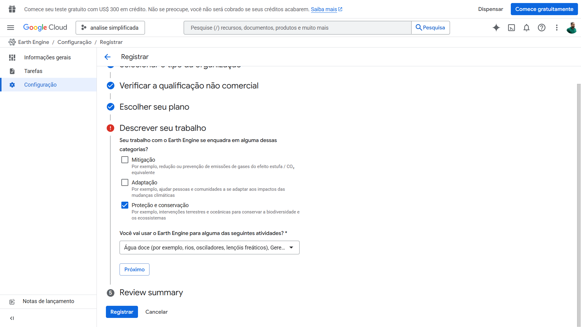 Seleção de áreas de interesse e temas de pesquisa