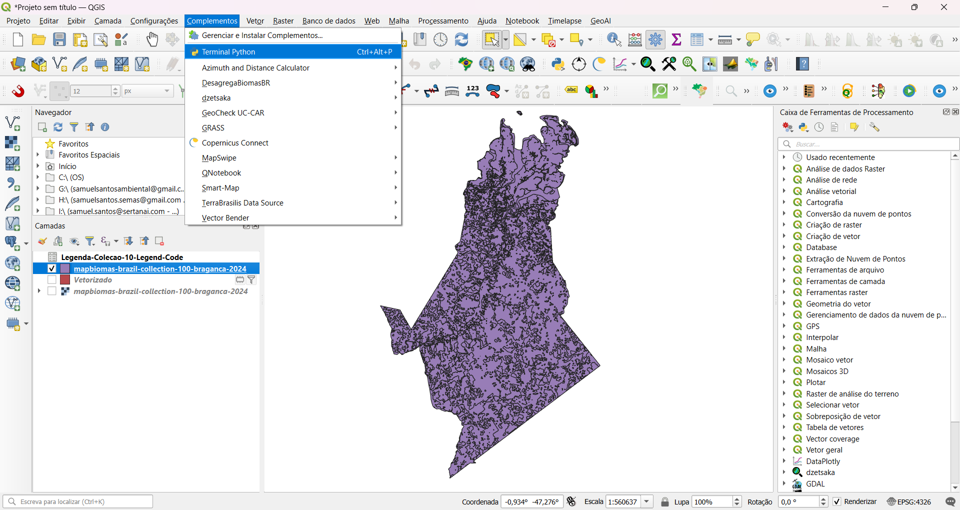 Abrindo o console Python